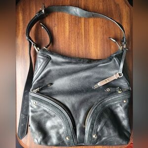 Cole Haan Black Leather Medium Hobo Cross Body/Shoulder Bag